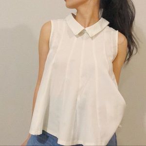 PLEATED COLLARED TOP